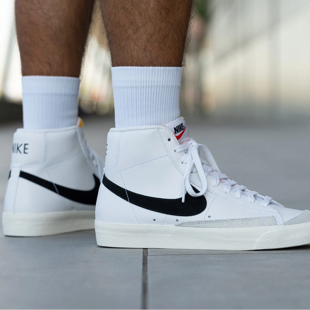 Nike Blazer 77 White and Black High-Top Sneakers